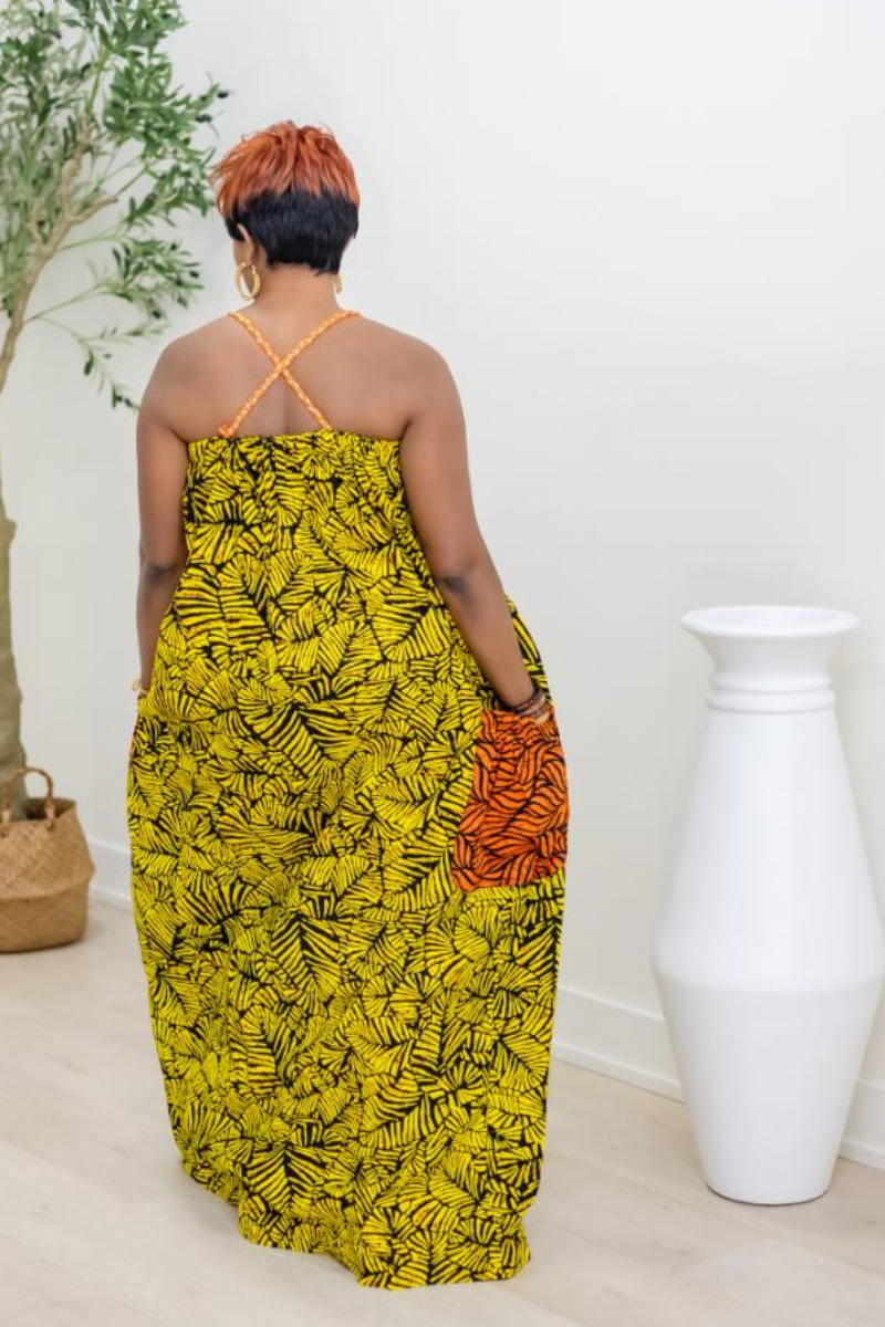 OMA AFRICAN PRINT MAXI DRESS