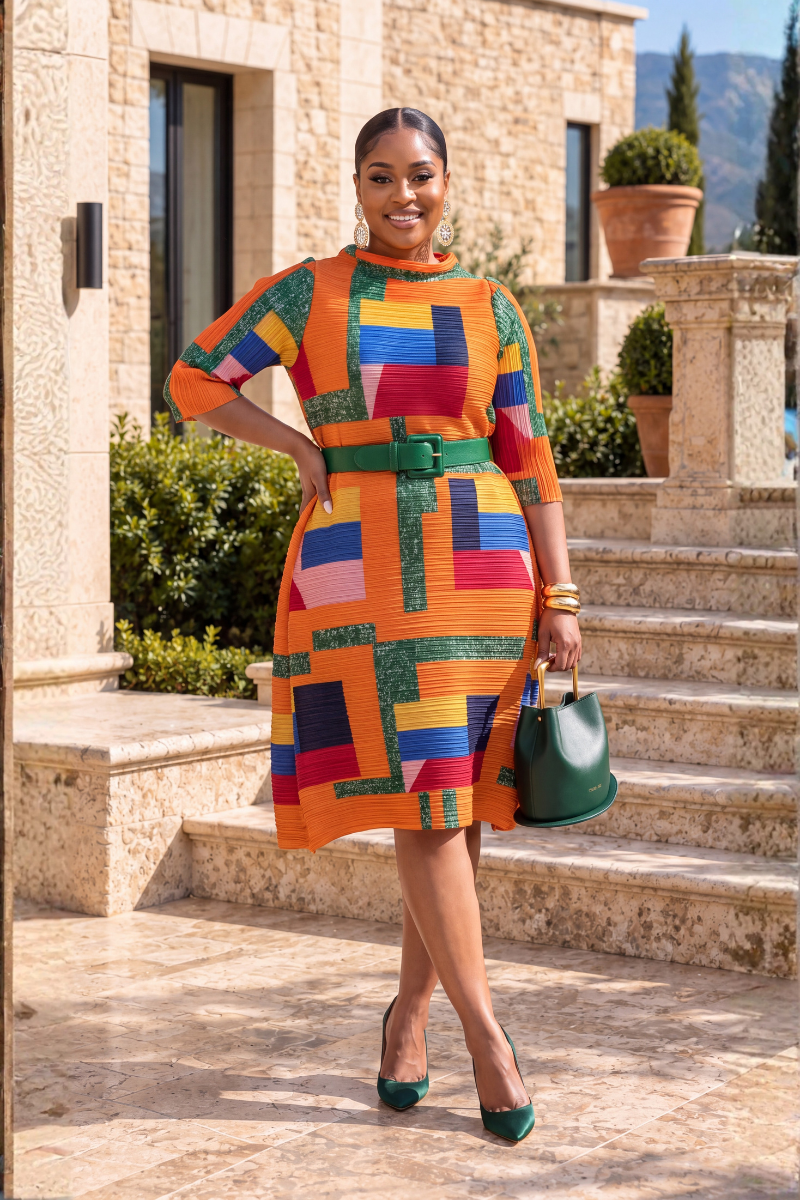 Bouncy Pleats Dress