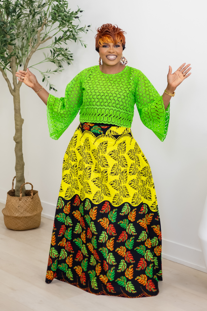 ABIKE SKIRT SET/ LIME GREEN 2