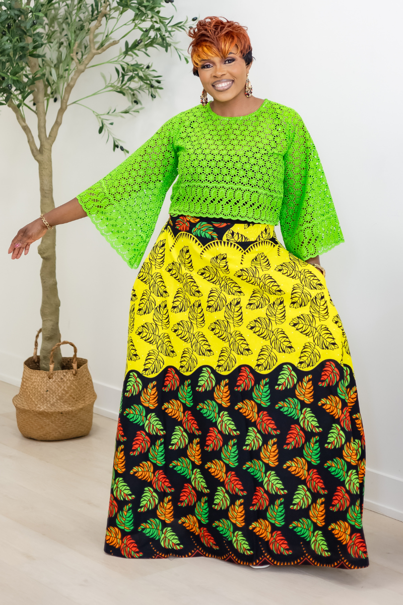 ABIKE SKIRT SET/ LIME GREEN 2