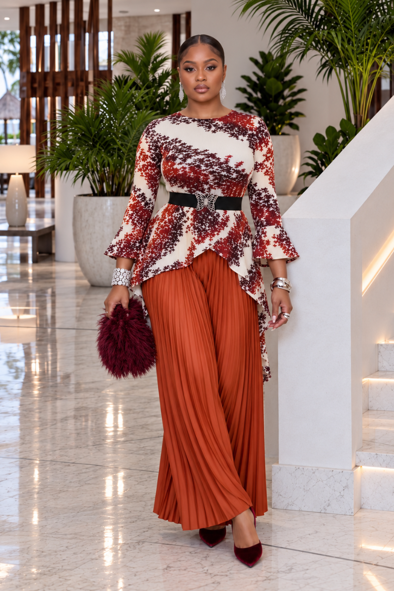 Standout Pleated Palazzo Set