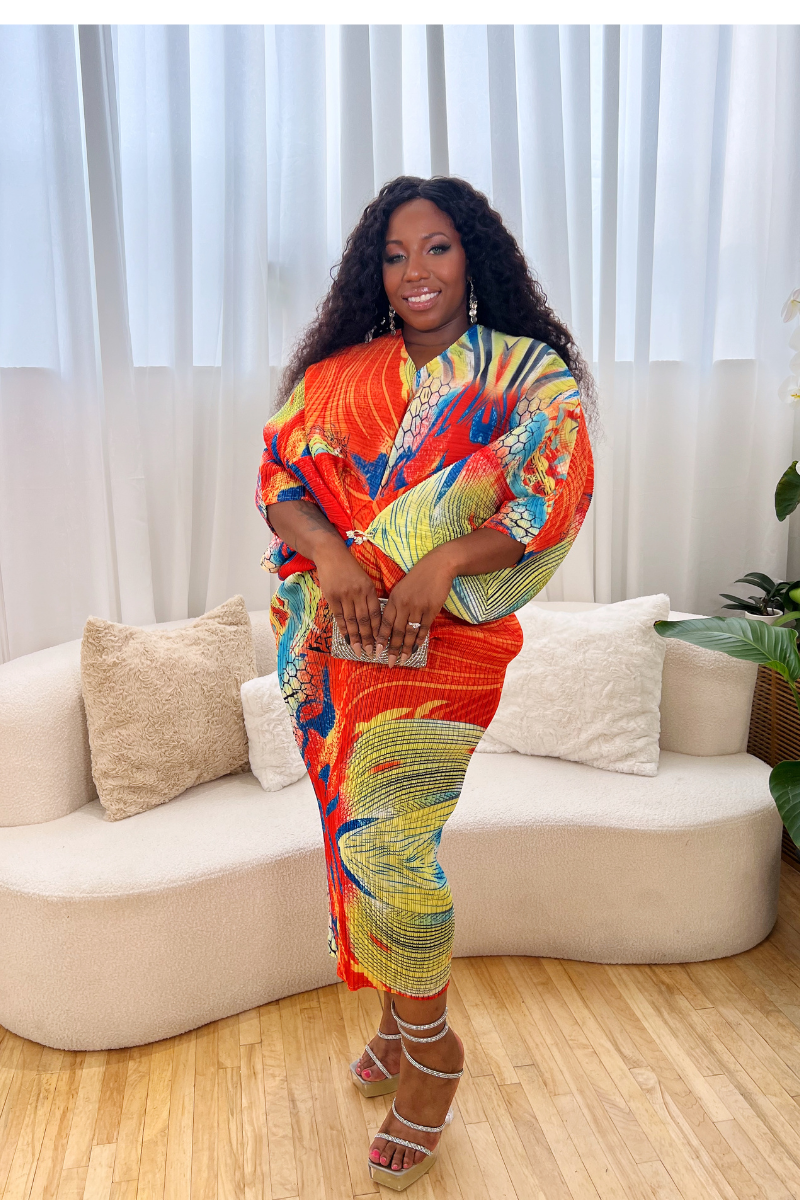Colette Overlay  Plisse Dress