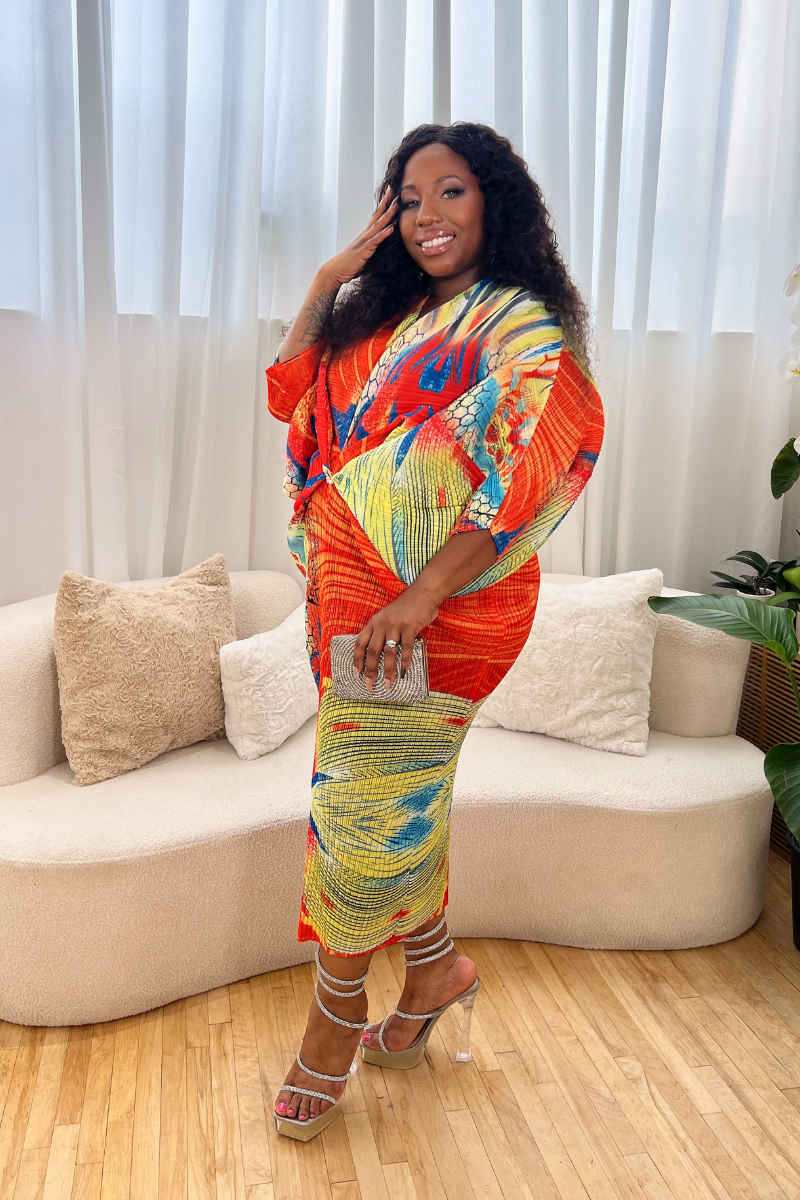 Colette Overlay  Plisse Dress