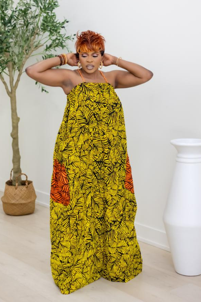 OMA AFRICAN PRINT MAXI DRESS