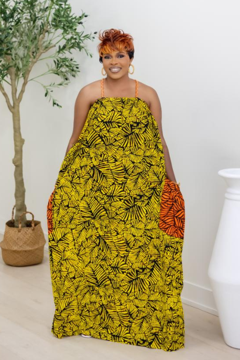 OMA AFRICAN PRINT MAXI DRESS