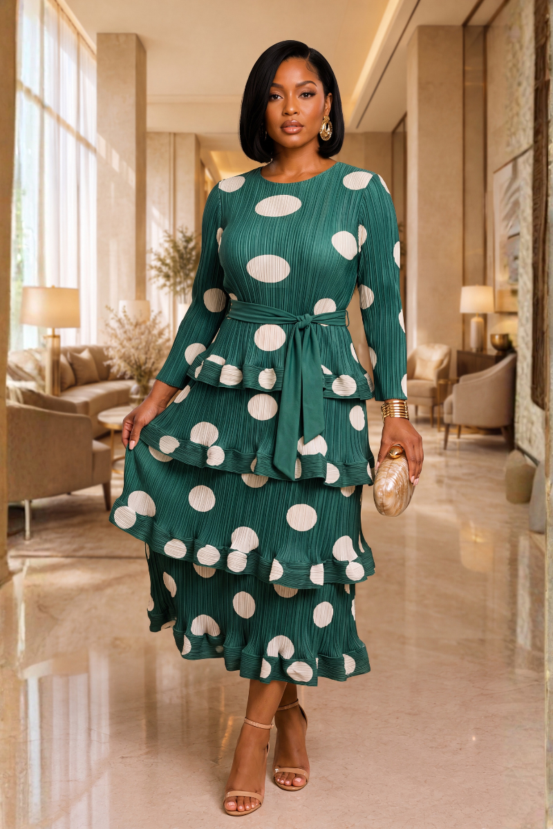 Emerald Polka Dot Dress