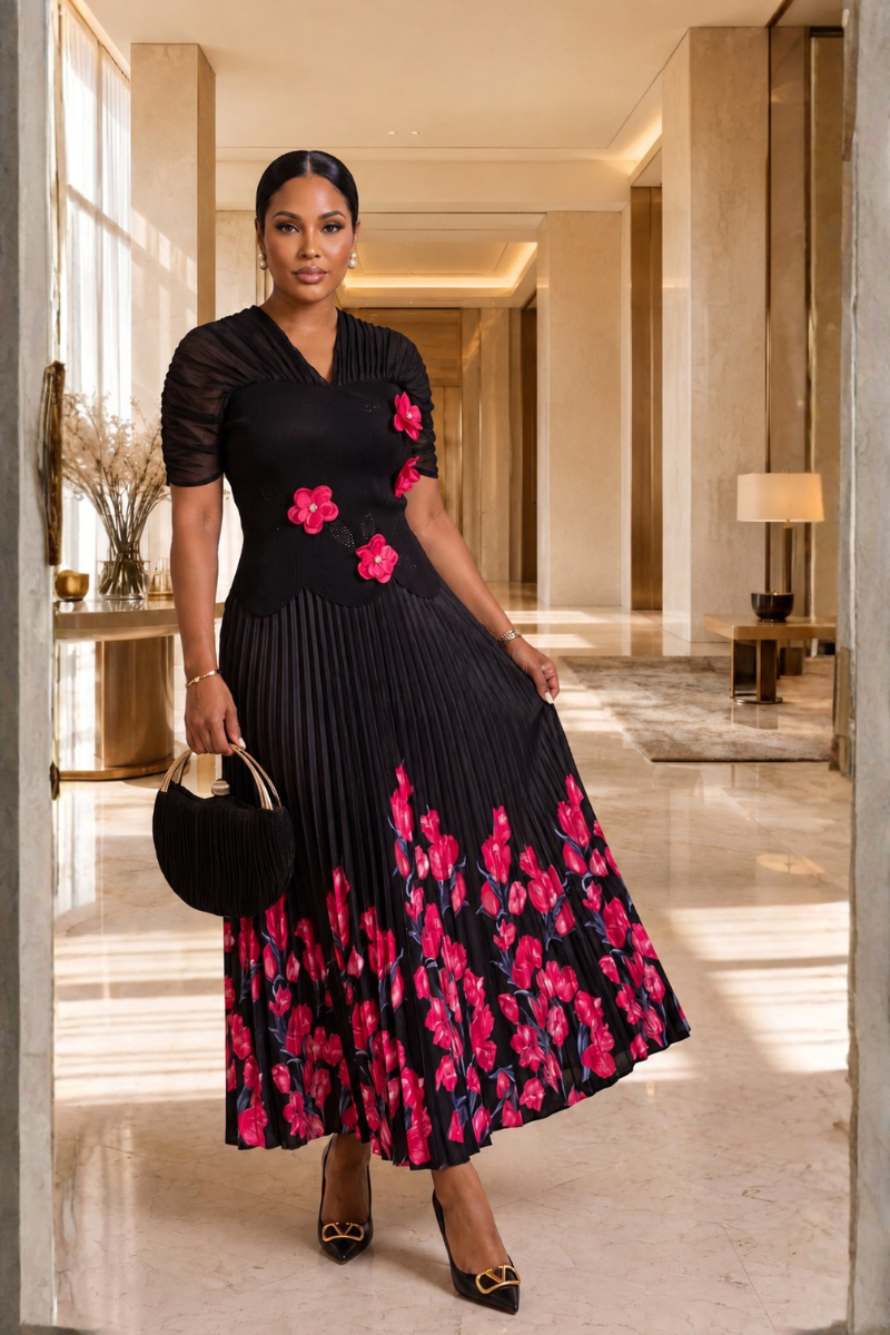 Floral Pleat Dress