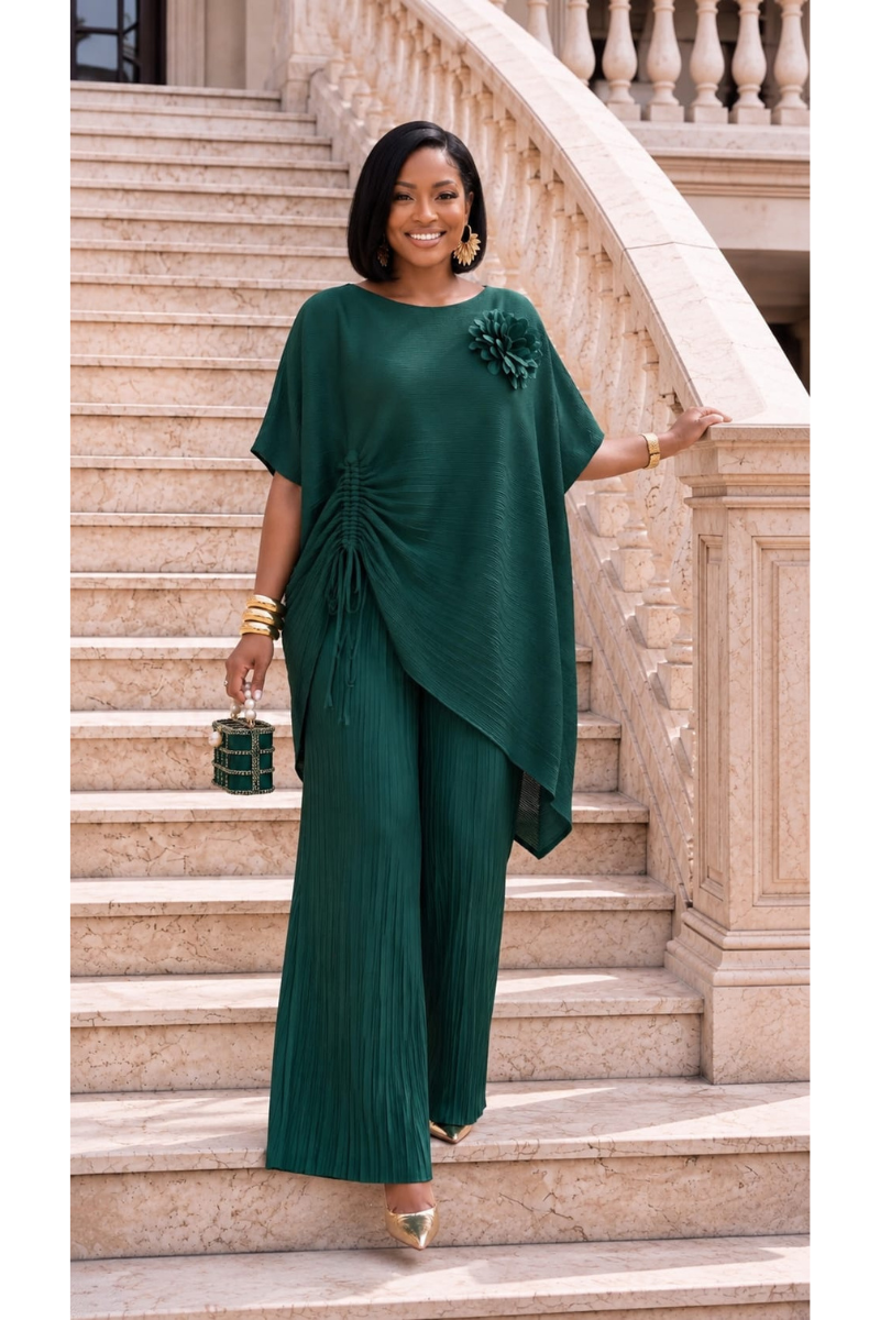 Green Orchid Pleat Set