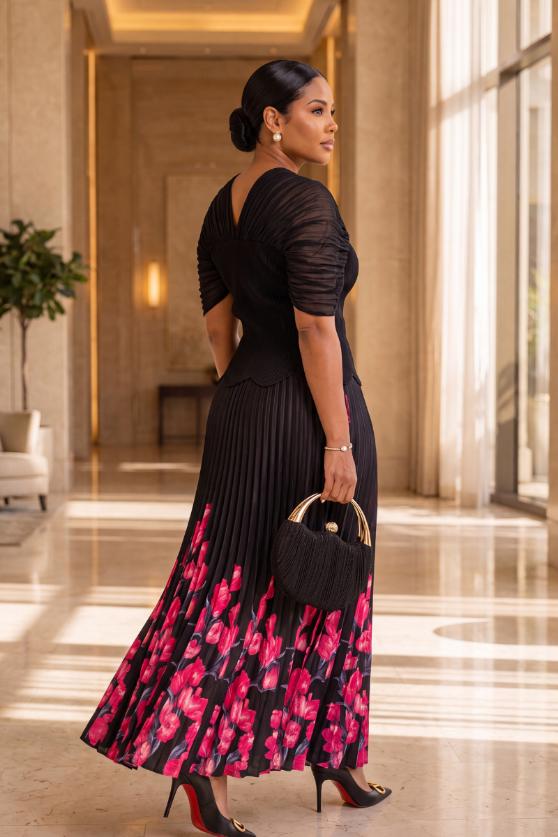 Floral Pleat Dress