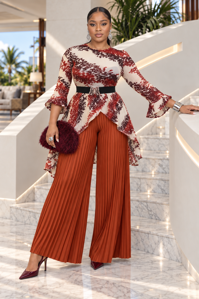 Standout Pleated Palazzo Set