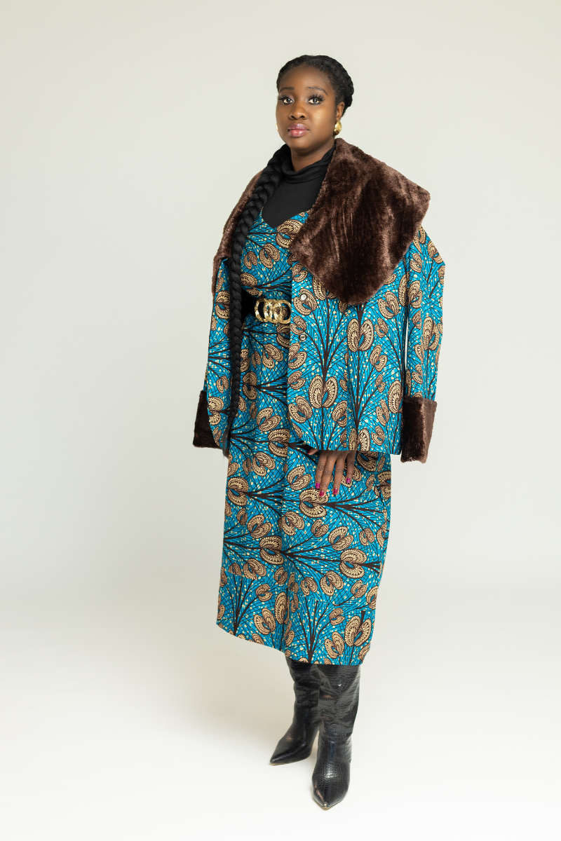 MO Ankara Fur Jacket