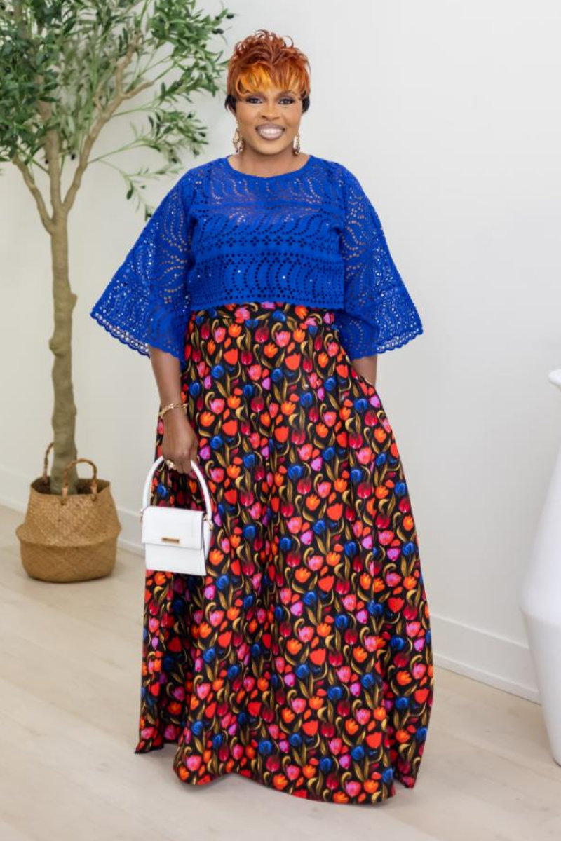 ABIKE SKIRT SET/ROYAL BLUE
