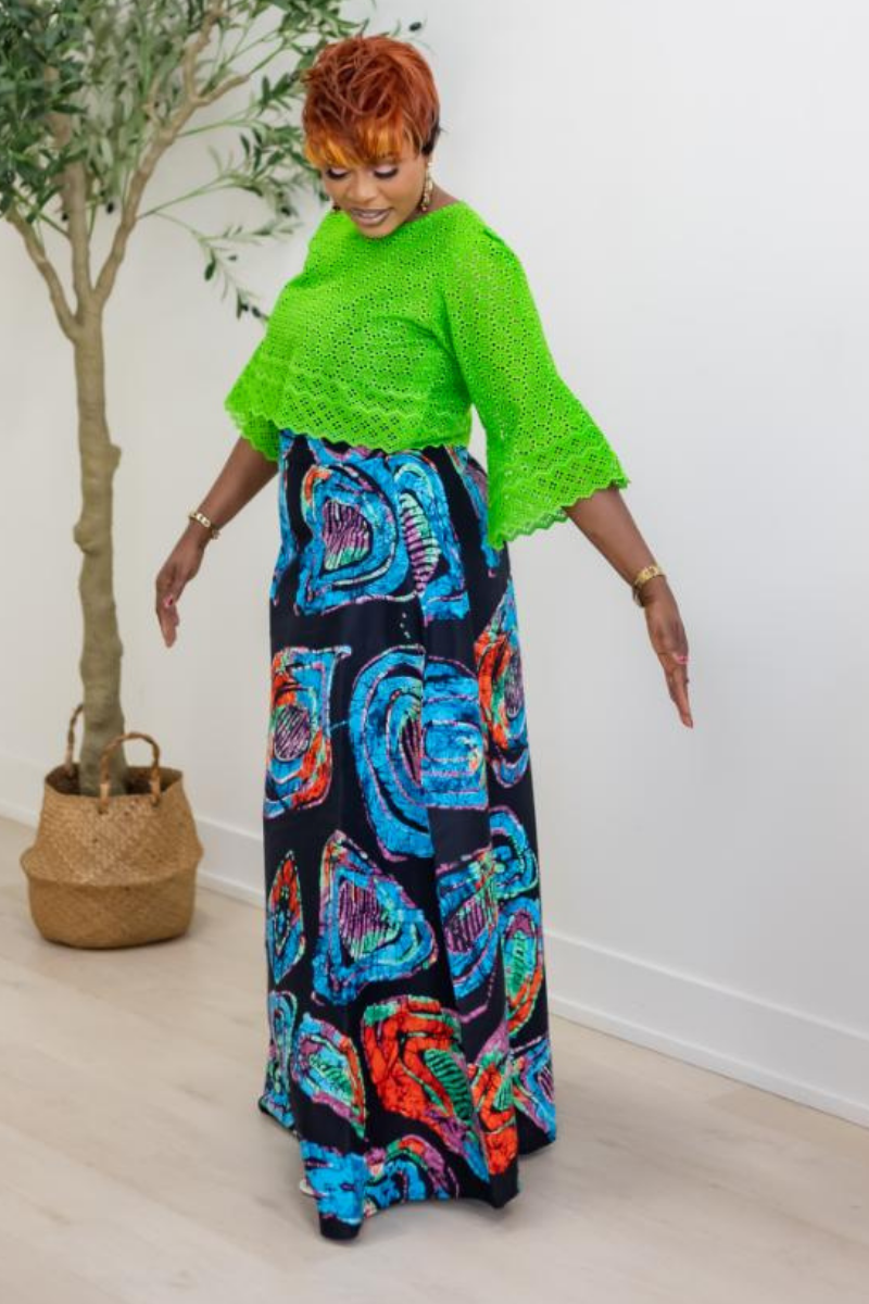 ABIKE SKIRT SET/LIME GREEN