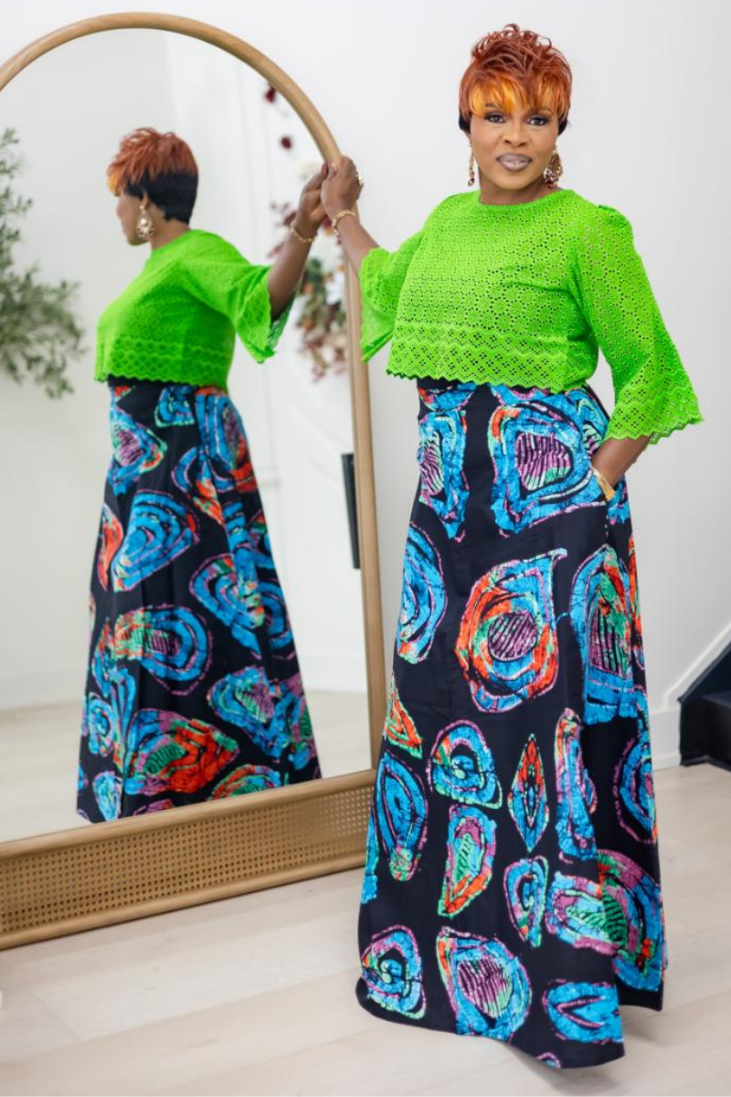 ABIKE SKIRT SET/LIME GREEN