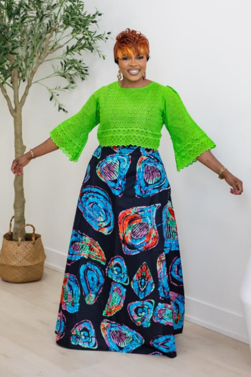 ABIKE SKIRT SET/LIME GREEN