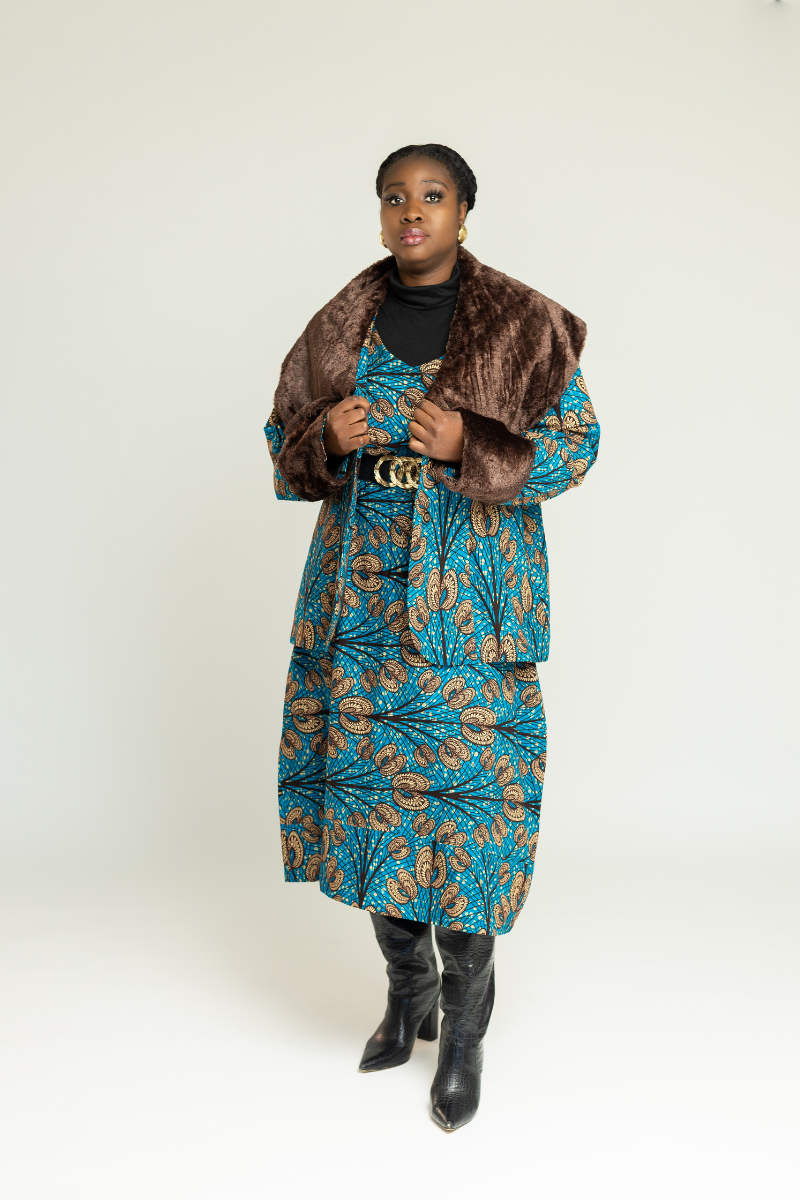MO Ankara Fur Jacket