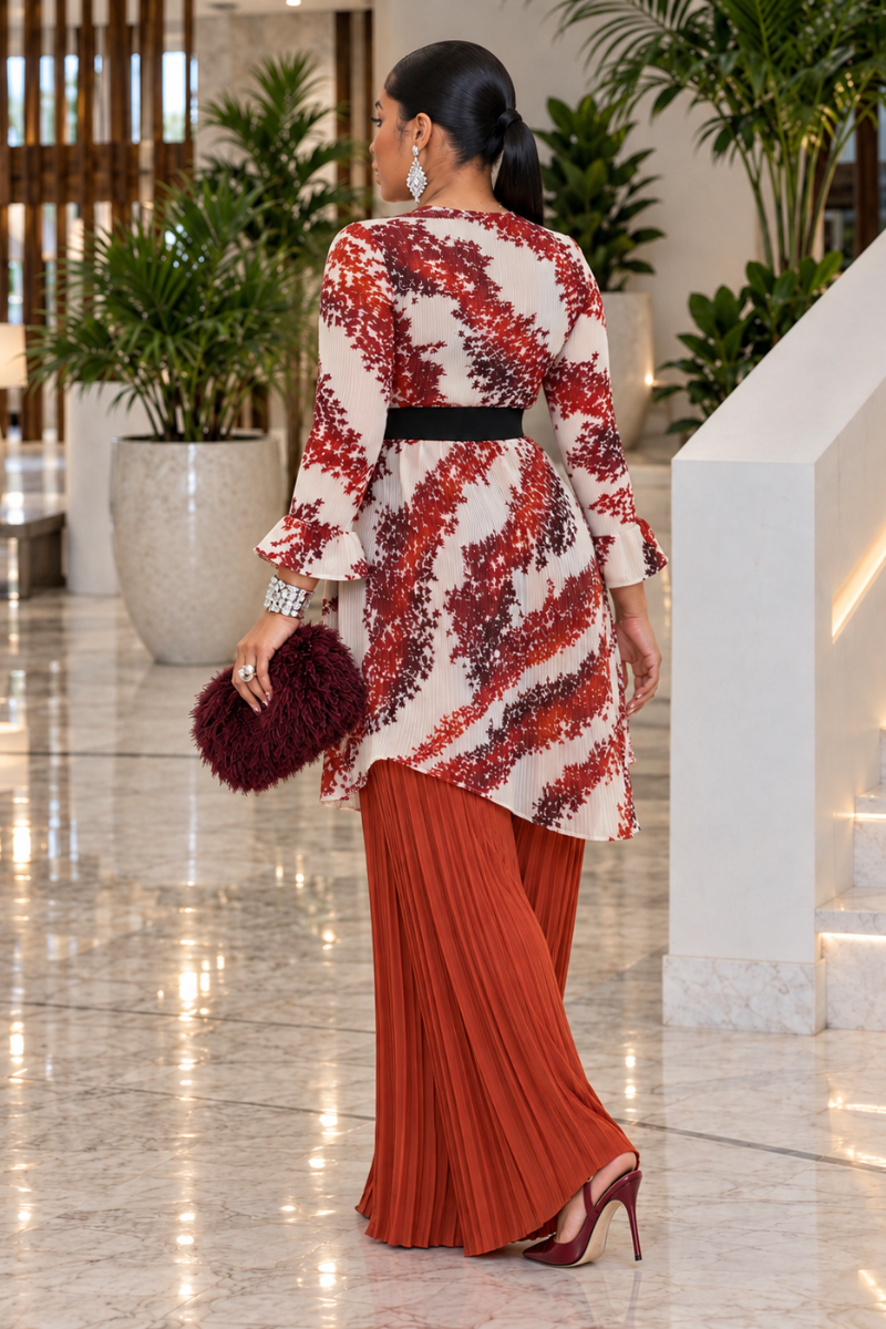 Standout Pleated Palazzo Set