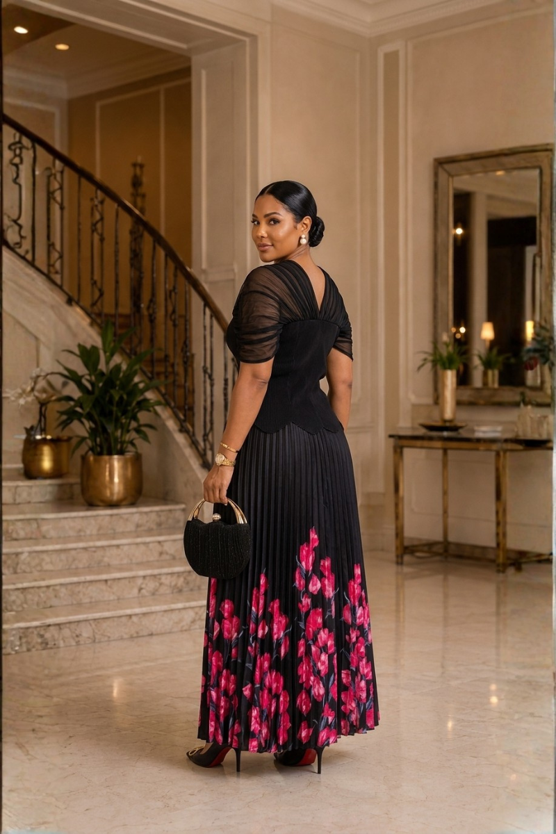 Floral Pleat Dress