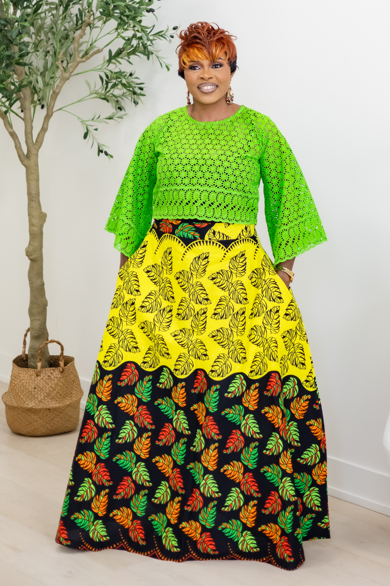 ABIKE SKIRT SET/ LIME GREEN 2