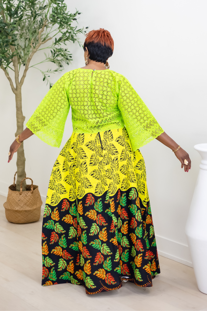 ABIKE  SKIRT SET/ LEMON GREEN