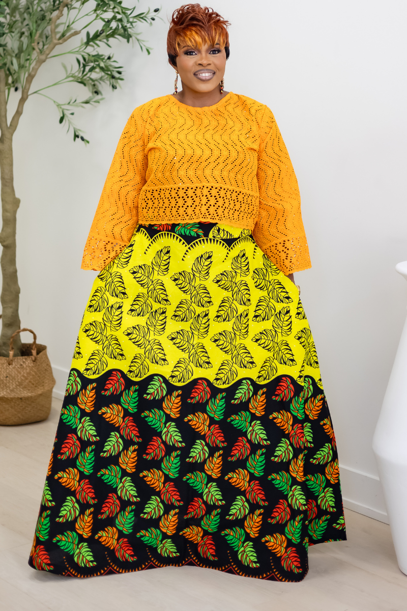 ABIKE SKIRT SET/ORANGE 1