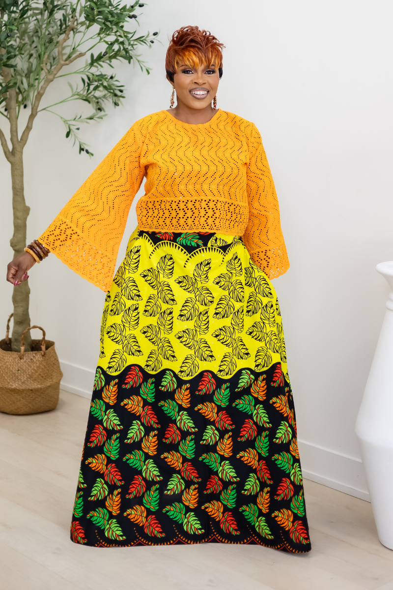 ABIKE SKIRT SET/ORANGE 1