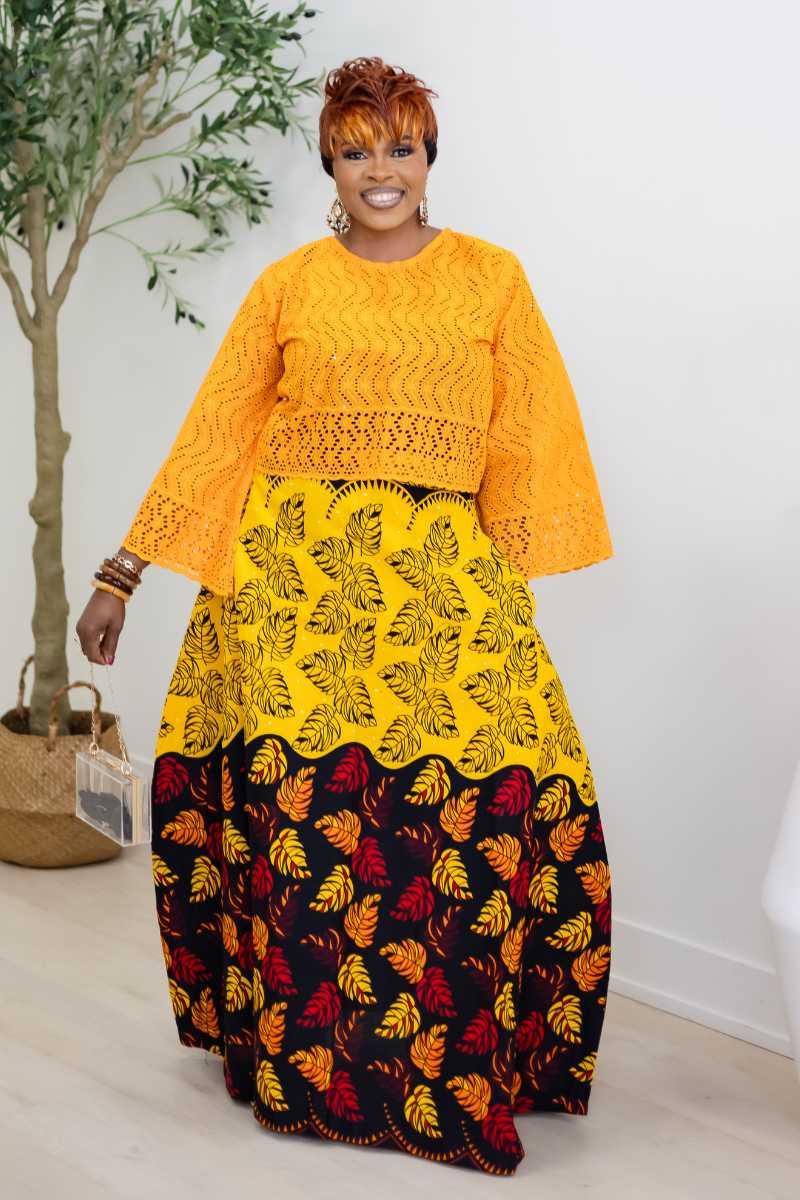 ABIKE SKIRT SET/ORANGE 2