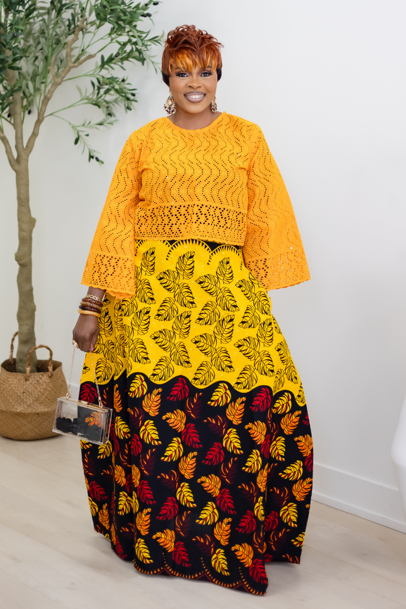 ABIKE SKIRT SET/ORANGE 2