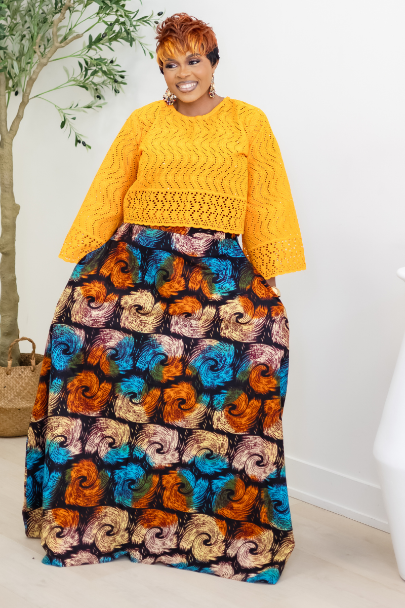 ABIKE SKIRT SET/ORANGE 3