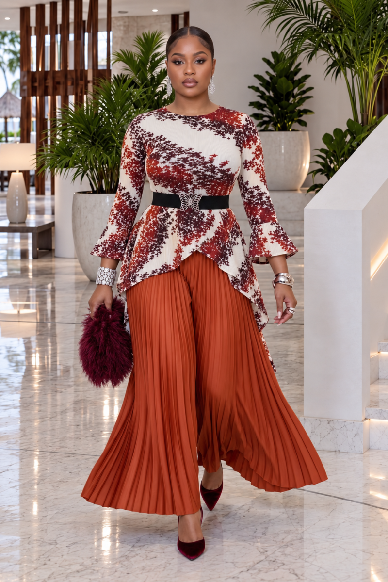 Standout Pleated Palazzo Set