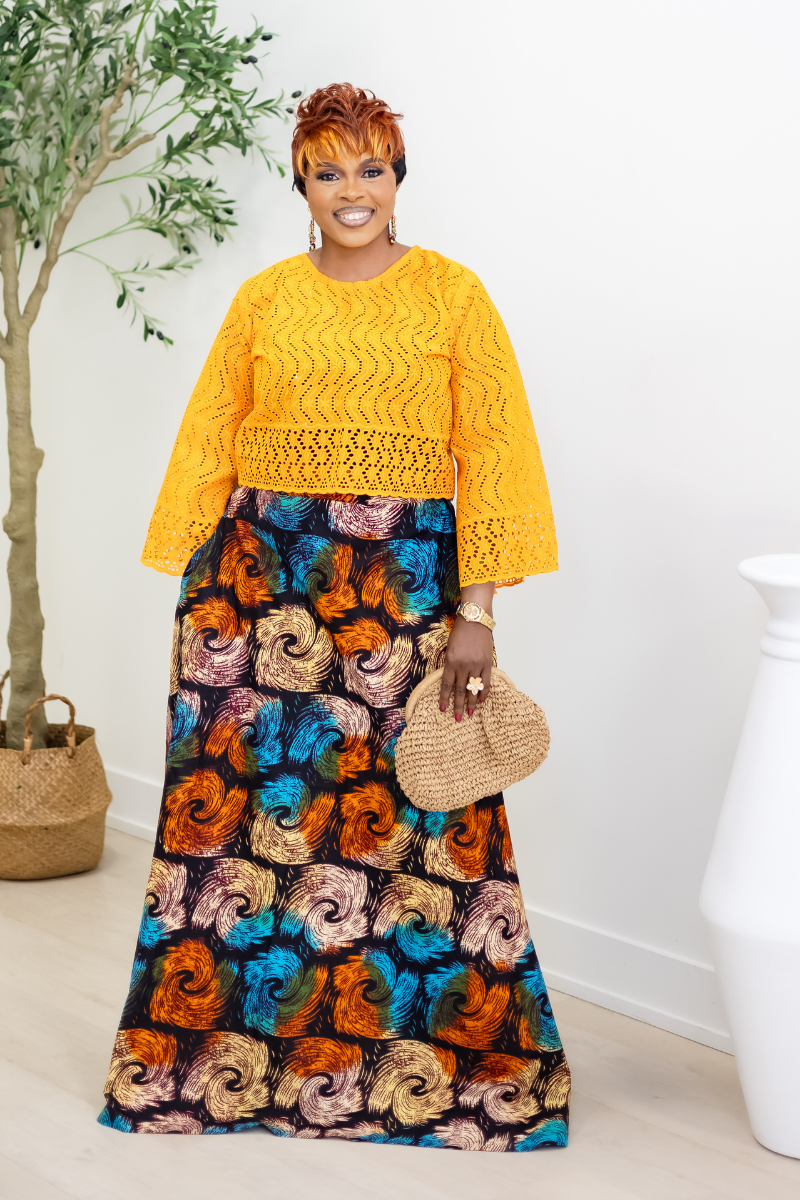 ABIKE SKIRT SET/ORANGE 3