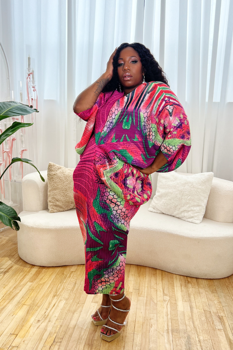 VELORA PLISSE DRESS