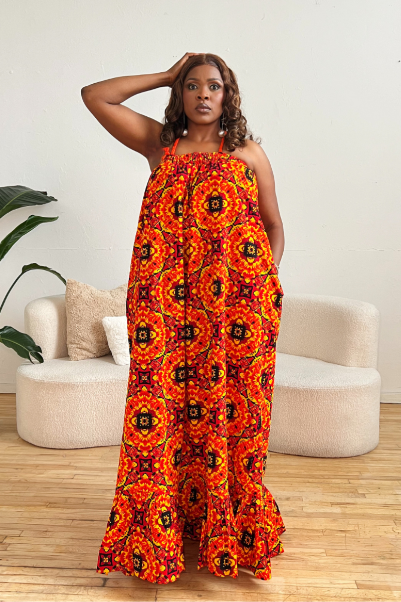 Kim African Print Maxi Dress