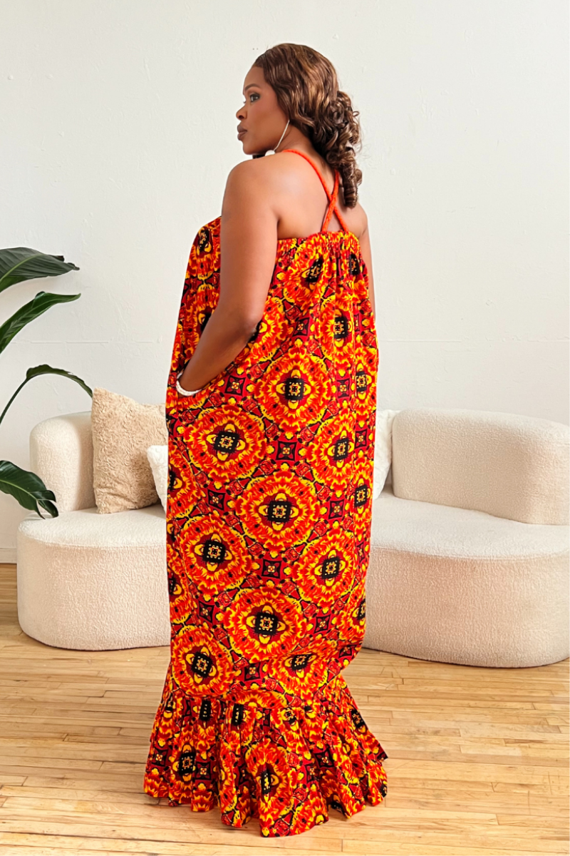 Kim African Print Maxi Dress