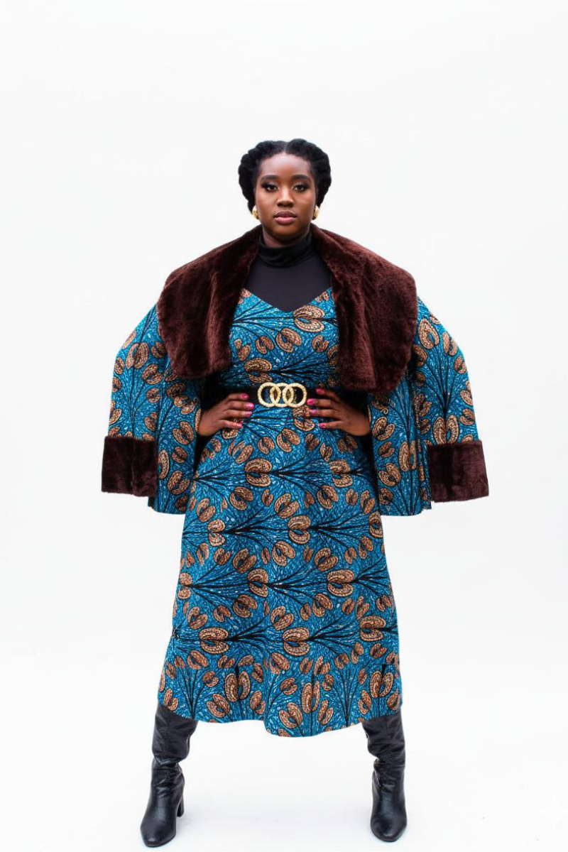 MO Ankara Fur Jacket