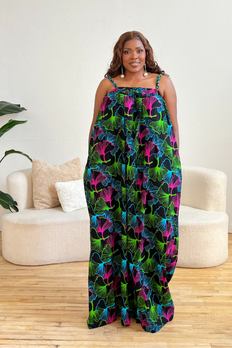 ZOEY AFRICAN PRINT MAXI DRESS