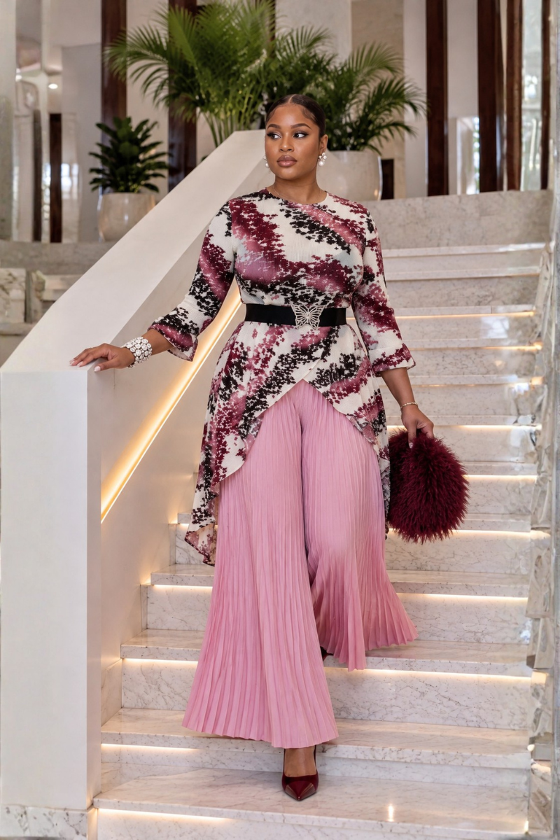 Standout Pleated Palazzo Set
